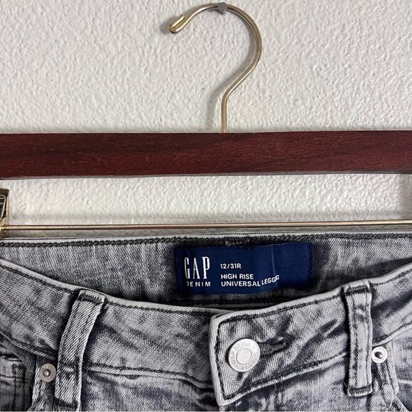GAP Grey High Rise Denim Universal Legging Jeans Size 12R NWOT Stretchy Fit - Picture 3 of 6